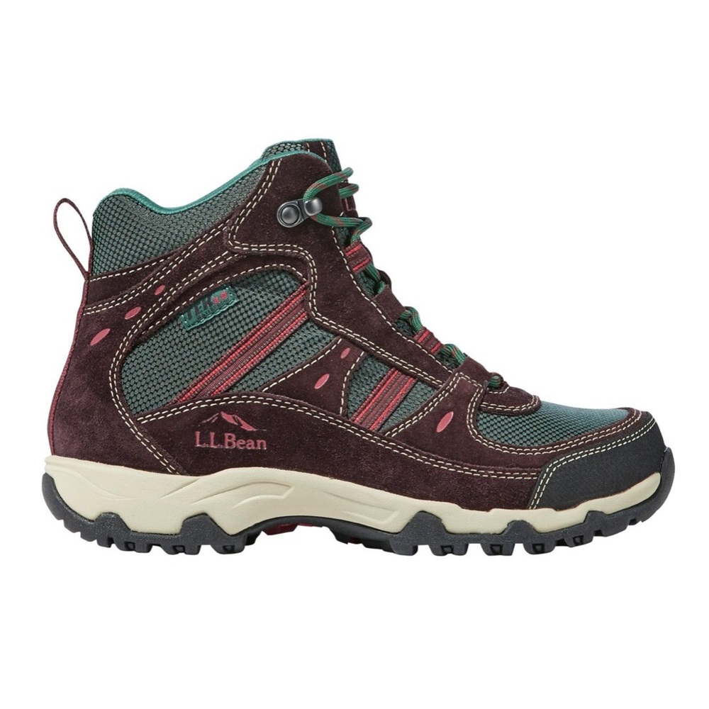 L.L. Bean Women's Trail Model 4 Hiking Boots Coffee Bean/Camp Green Size 7.5 M